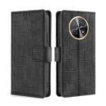 For Huawi Enjoy 60X Skin Feel Crocodile Magnetic Clasp Leather Phone Case(Black)