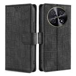 For Huawei nova 12i 4G Skin Feel Crocodile Magnetic Clasp Leather Phone Case(Black)