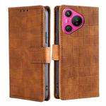 For Huawei Pura 70 5G Skin Feel Crocodile Magnetic Clasp Leather Phone Case(Brown)