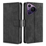 For Huawei Pura 70 Pro / 70 Pro+ 5G Skin Feel Crocodile Magnetic Clasp Leather Phone Case(Black)