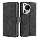 For Huawei Pura 70 Ultra 5G Skin Feel Crocodile Magnetic Clasp Leather Phone Case(Black)