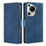For Huawei Pura 70 Ultra 5G Skin Feel Crocodile Magnetic Clasp Leather Phone Case(Blue)