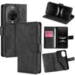 For Huawei nova 14 Ultra 5G Skin Feel Crocodile Magnetic Clasp Leather Phone Case(Black)