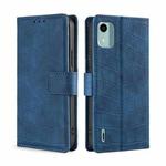 For Nokia C12 Skin Feel Crocodile Magnetic Clasp Leather Phone Case(Blue)