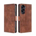 For Honor X50i 5G / 9 Lite Skin Feel Crocodile Magnetic Clasp Leather Phone Case(Brown)
