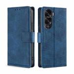 For Honor X50i 5G / 9 Lite Skin Feel Crocodile Magnetic Clasp Leather Phone Case(Blue)