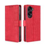 For Honor X50i 5G / 9 Lite Skin Feel Crocodile Magnetic Clasp Leather Phone Case(Red)