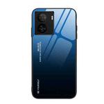 For vivo iQOO Z7 Gradient Color Glass Phone Case(Blue Black)