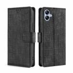 For Samsung Galaxy A04e 4G Skin Feel Crocodile Magnetic Clasp Leather Phone Case(Black)