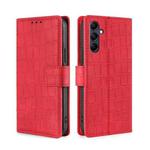 For Samsung Galaxy M14 5G Skin Feel Crocodile Magnetic Clasp Leather Phone Case(Red)