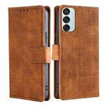 For Samsung Galaxy M15 5G Skin Feel Crocodile Magnetic Clasp Leather Phone Case(Brown)