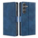 For Samsung Galaxy S24 5G Skin Feel Crocodile Magnetic Clasp Leather Phone Case(Blue)
