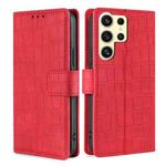 For Samsung Galaxy S24 Ultra 5G Skin Feel Crocodile Magnetic Clasp Leather Phone Case(Red)