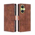 For OnePlus Nord CE 3 Lite 5G Skin Feel Crocodile Magnetic Clasp Leather Phone Case(Brown)