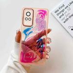 For vivo X60 Oil Painting Electroplating TPU Phone Case(Pink)