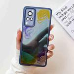 For vivo X60 Oil Painting Electroplating TPU Phone Case(Blue)