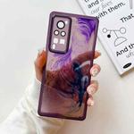 For vivo X60 Pro Oil Painting Electroplating TPU Phone Case(Purple)