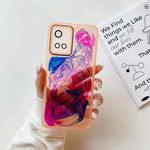 For vivo S10 Oil Painting Electroplating TPU Phone Case(Pink)