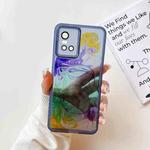For vivo S10 Oil Painting Electroplating TPU Phone Case(Blue)