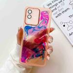 For vivo S12 Oil Painting Electroplating TPU Phone Case(Pink)