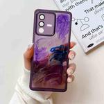 For vivo S12 Pro Oil Painting Electroplating TPU Phone Case(Purple)
