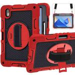 For Huawei MatePad 11 2023 360 Degree Rotation PC Contrast Silicone Tablet Case(Red + Black)