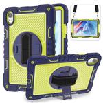 For Huawei MatePad 11.5 2023 360 Degree Rotation PC Contrast Silicone Tablet Case(Navy Blue + Yellow Green)