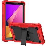 For TCL Tab 8 LE Shockproof Silicone Hybrid PC Tablet Case with Holder(Black + Red)