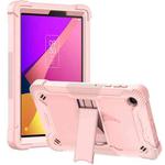For TCL Tab 8 LE Shockproof Silicone Hybrid PC Tablet Case with Holder(Rose Gold)