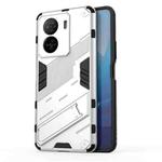 For vivo iQOO Z7 5G Punk Armor 2 in 1 PC + TPU Shockproof Phone Case with Invisible Holder(White)