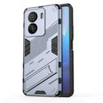 For vivo iQOO Z7x 5G Punk Armor 2 in 1 PC + TPU Shockproof Phone Case with Invisible Holder(Grey)
