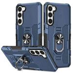 For Samsung Galaxy S23+ 5G Ring Holder Armor Hybrid Phone Case(Blue)