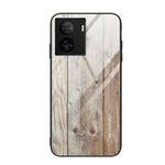 For vivo iQOO Z7 Wood Grain Glass TPU Phone Case(Grey)