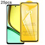 For Realme C67 4G / 12 Lite 25pcs 9D Full Glue Full Screen Tempered Glass Film