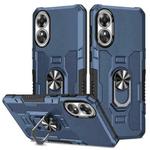 For OPPO A17 Ring Holder Armor Hybrid Phone Case(Blue)