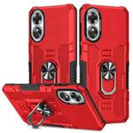 For OPPO A17 Ring Holder Armor Hybrid Phone Case(Red)