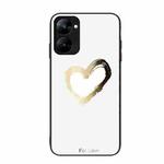 For Realme V30 Colorful Painted Glass Phone Case(Golden Love)