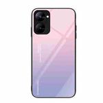 For Realme V30 Colorful Painted Glass Phone Case(Purple Sky)
