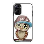 For Realme V30 Colorful Painted Glass Phone Case(Owl)