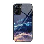 For Realme V30 Colorful Painted Glass Phone Case(Starry Sky)