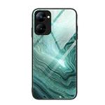 For Realme V30 Marble Pattern Glass Phone Case(Water Waves)