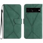 For Google Pixel 7 Pro Stitching Embossed Leather Phone Case(Green)