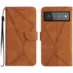 For Google Pixel 6 Stitching Embossed Leather Phone Case(Brown)