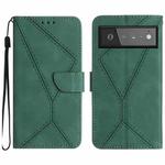 For Google Pixel 6 Stitching Embossed Leather Phone Case(Green)
