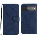 For Google Pixel 6 Stitching Embossed Leather Phone Case(Blue)