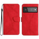 For Google Pixel 6 Pro Stitching Embossed Leather Phone Case(Red)