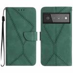 For Google Pixel 6 Pro Stitching Embossed Leather Phone Case(Green)
