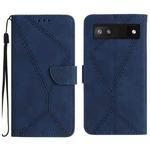 For Google Pixel 6a Stitching Embossed Leather Phone Case(Blue)