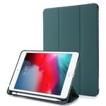 For iPad Mini 4 Airbag Horizontal Flip Leather Case with Three-fold Holder (Dark Green)