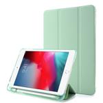 For iPad Mini (2019) Airbag Horizontal Flip Leather Case with Three-fold Holder & Pen Holder(Mint Green)